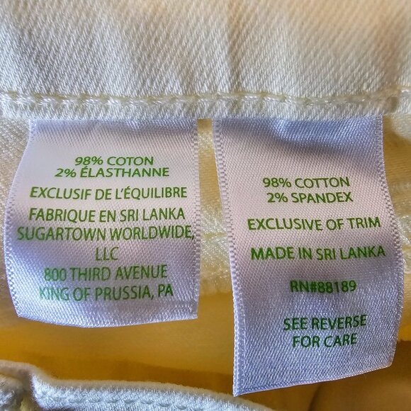 Lilly Pulitzer South Ocean High‎ Rise Lemon Meringue Jeans SZ 10 - Picture 9 of 10